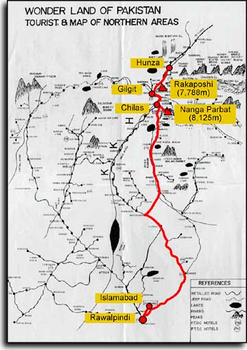 Map of North Pakistan (43 kB)