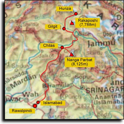 Map of North Pakistan (38 kB)